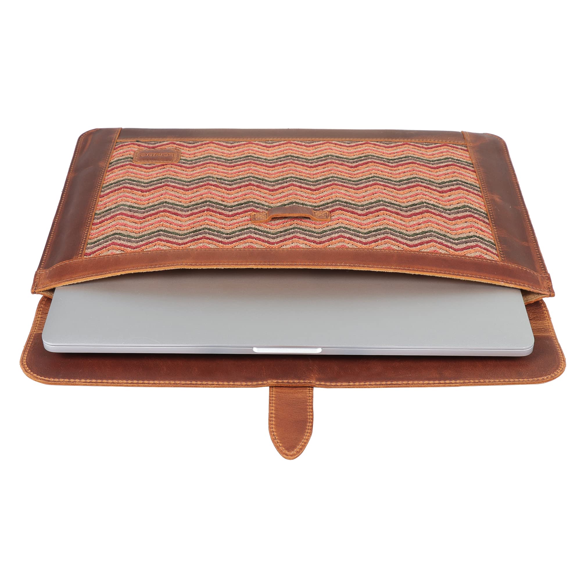 Funda de Cuero LONDO Compatible con MacBook Pro 16 & MacBook Pro 15 Pulgadas Camel (M5, M4, M3, M2, M1, Pro, MAX), Maletín para Portátil en Cuero Grano Superior Premium, Modelos 2020 a 2026