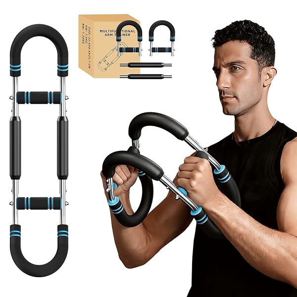 Twister arm Trainer, Adjustable Resistance (40-140 lbs) Chest Workout Equipment,Forearm Power Exercise bar , pectoralis spinalis Device, Portable Detachable Design