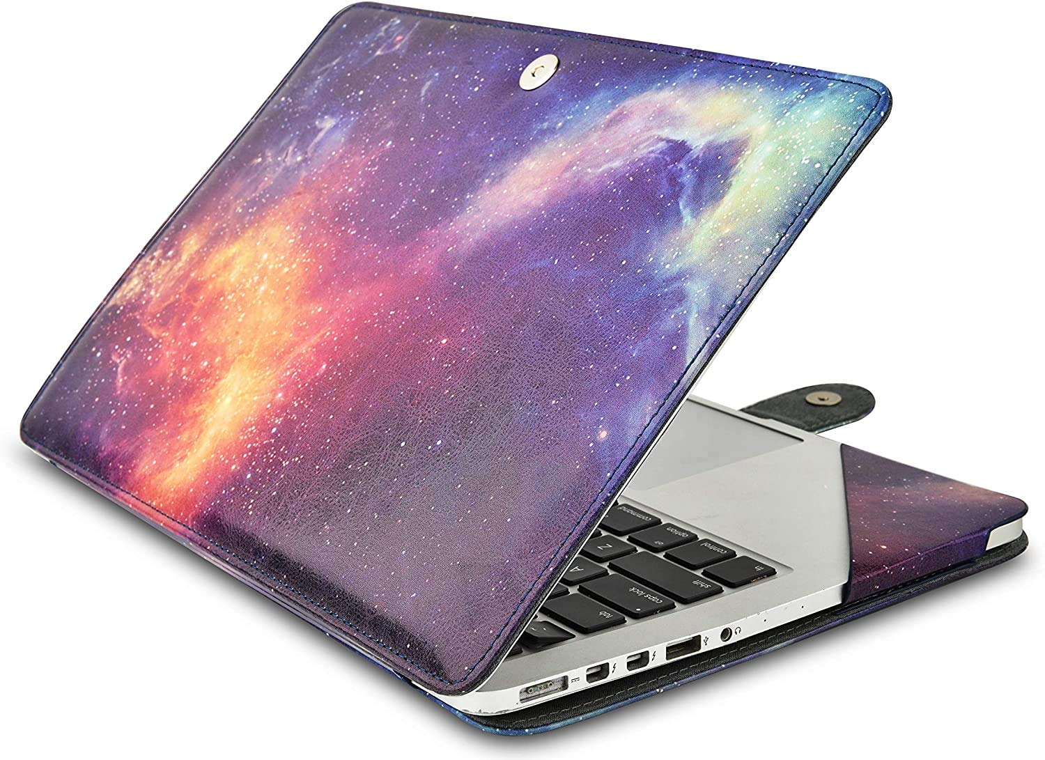 SwooK PU Leather Book Folio Case Cover for MacBook Pro 13 2020 Release M1 A2338 A2289 A2251 MacBook Pro 13 Sleeve case Cover (Constellation)