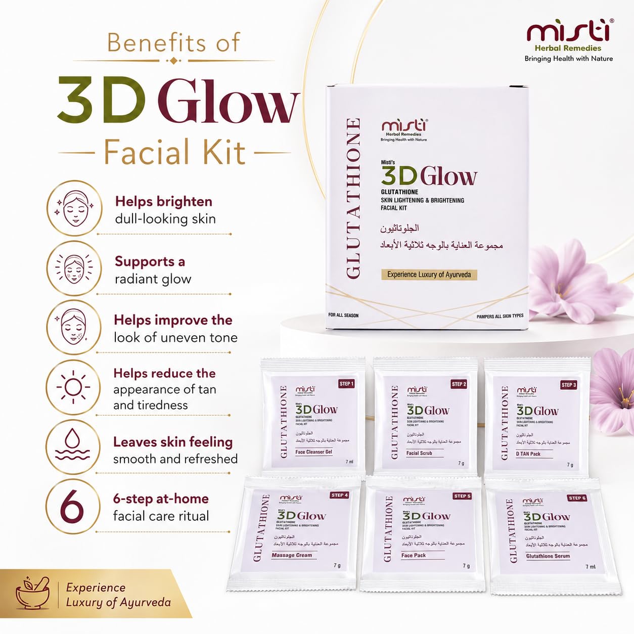best glutathione facial kit MISTI 3D GLOW GLUTATHIONE FACIAL KIT SACHET : Amazon.in: Beauty