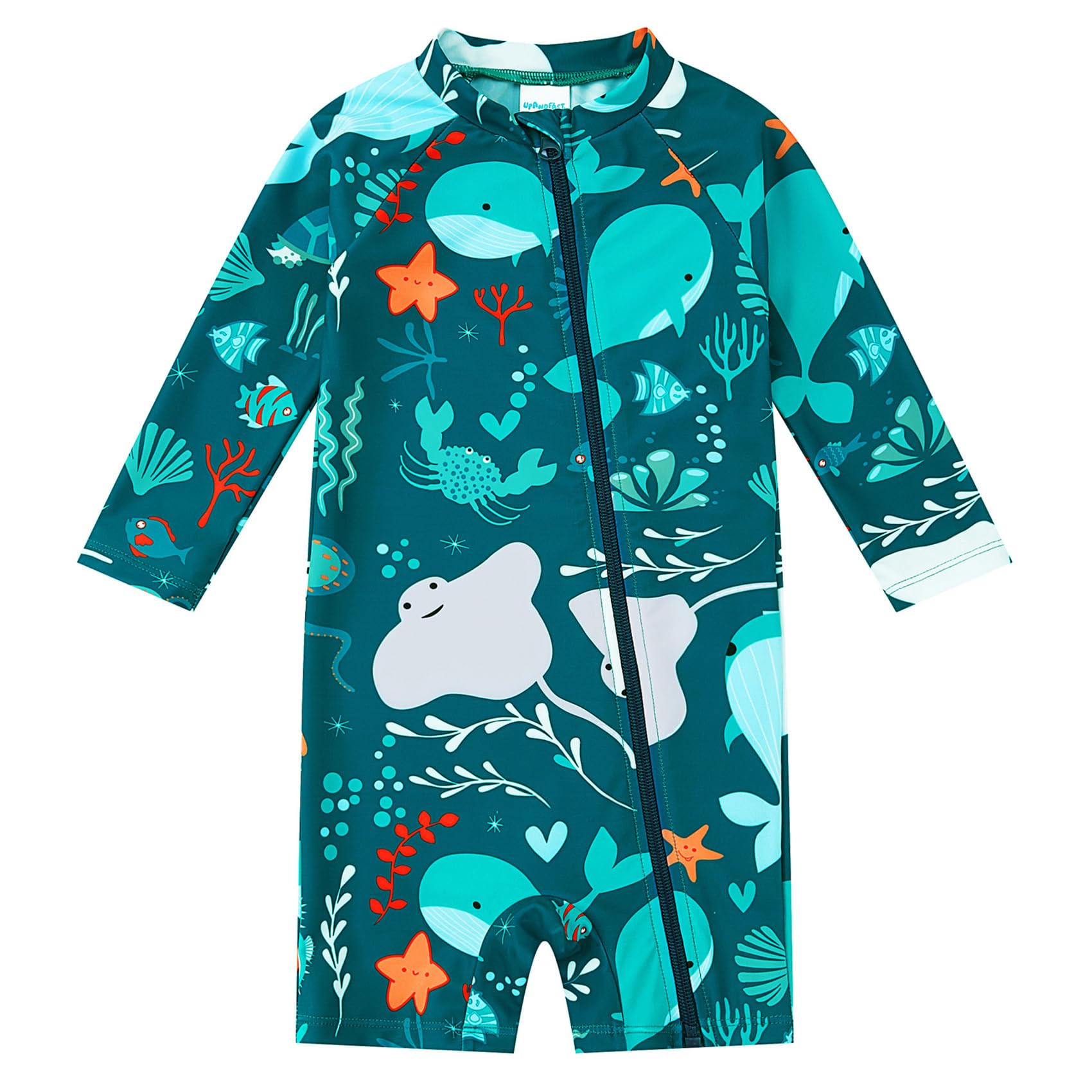 Costume da Bagno per Bambino/Ragazza con Protezione Solare UPF 50+ Costume da Sole a Manica Lunga con Cerniera Completa per Neonato (3-36 Mesi)
