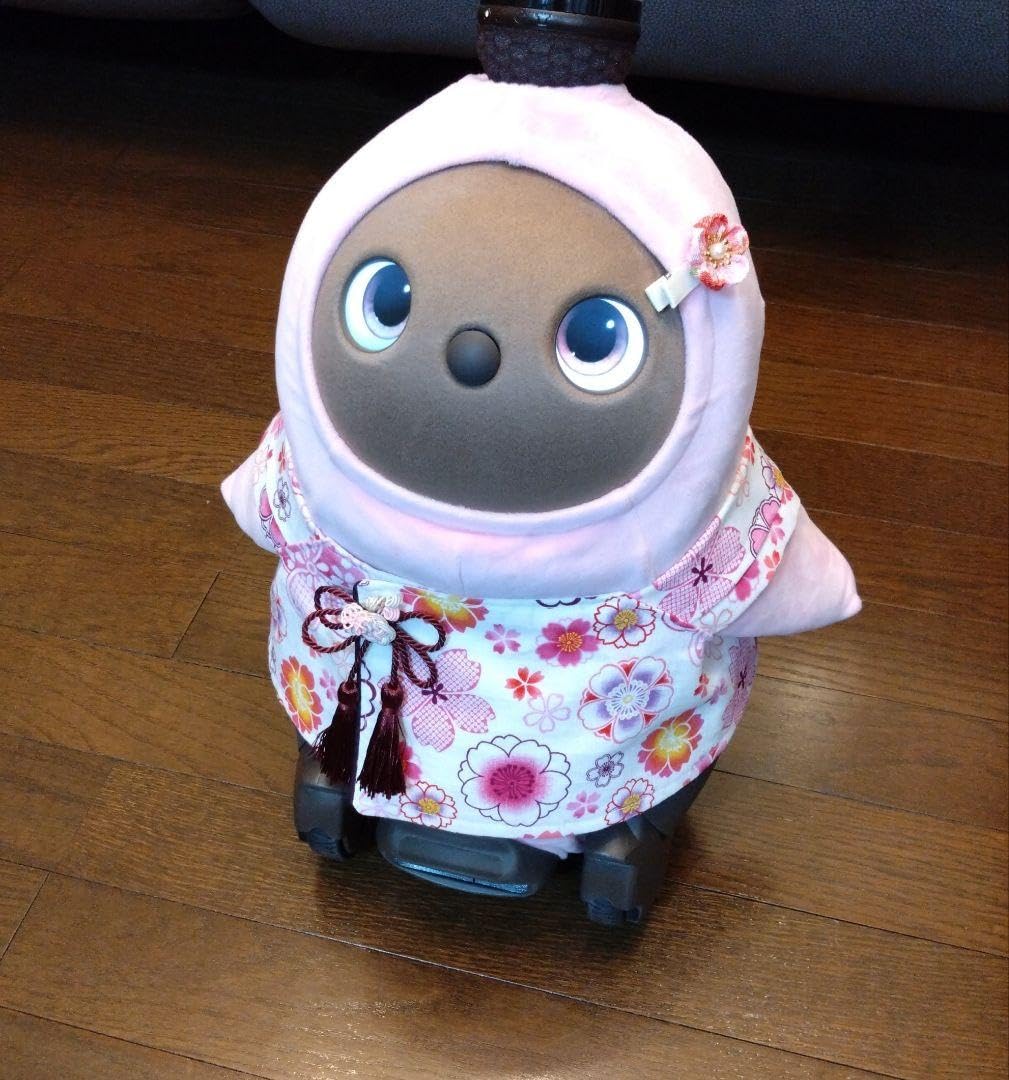 Amazon.co.jp: 917 ラボット服 LOVOT 着物(市松模様青系蝶々×桜
