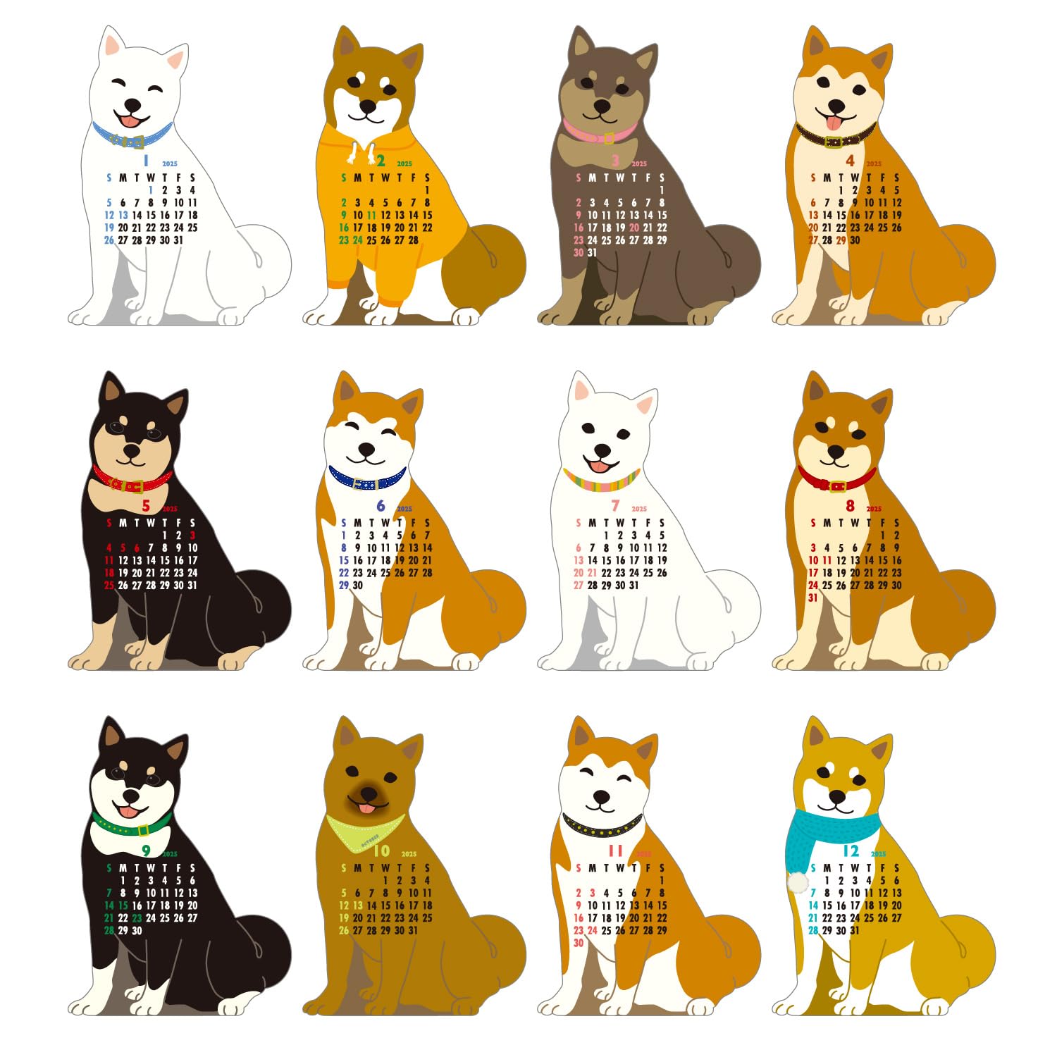 2025 Rabbit Animal Die-Cut Tabletop Calendar - 5.9x5.5 Inches, 13 Sheets, Sunday Start, Supports Animal Protection - View #7