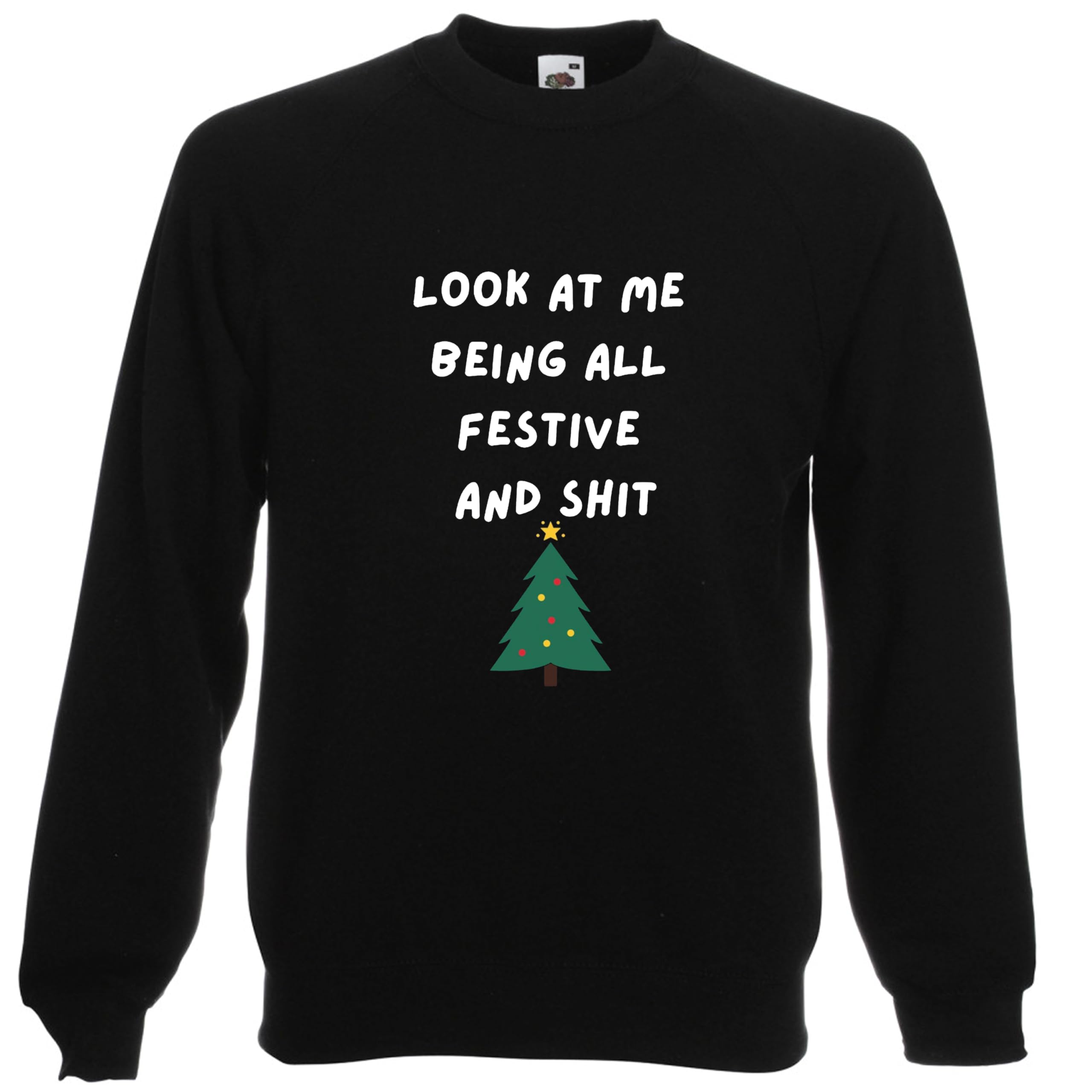 Viper Look At Me Being All Festive And Shit Funny Christmas Sweatshirt (BLACK, M)