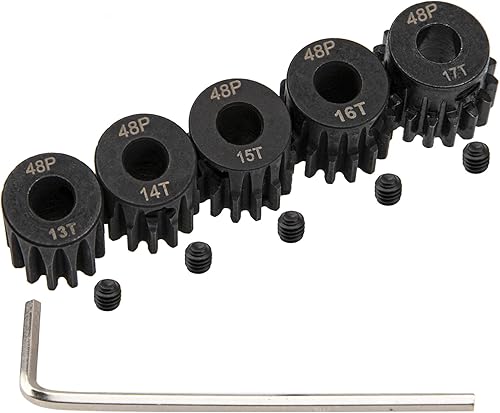 Miniatura 2 de ShareGoo - Juego de 5 engranajes de piñón de acero 48P 0.125 in 13T 14T 15T 16T 17T ajuste 0.125 in (1/8 pulgadas) eje compatible con Arrma HPI