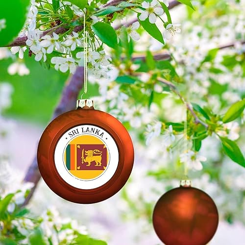 Miniatura 6 de Adorno de bola de Navidad de Sri Lanka, bandera de las naciones, adornos de bola de bandera de Sri Lanka, recuerdo colgante para Navidad,