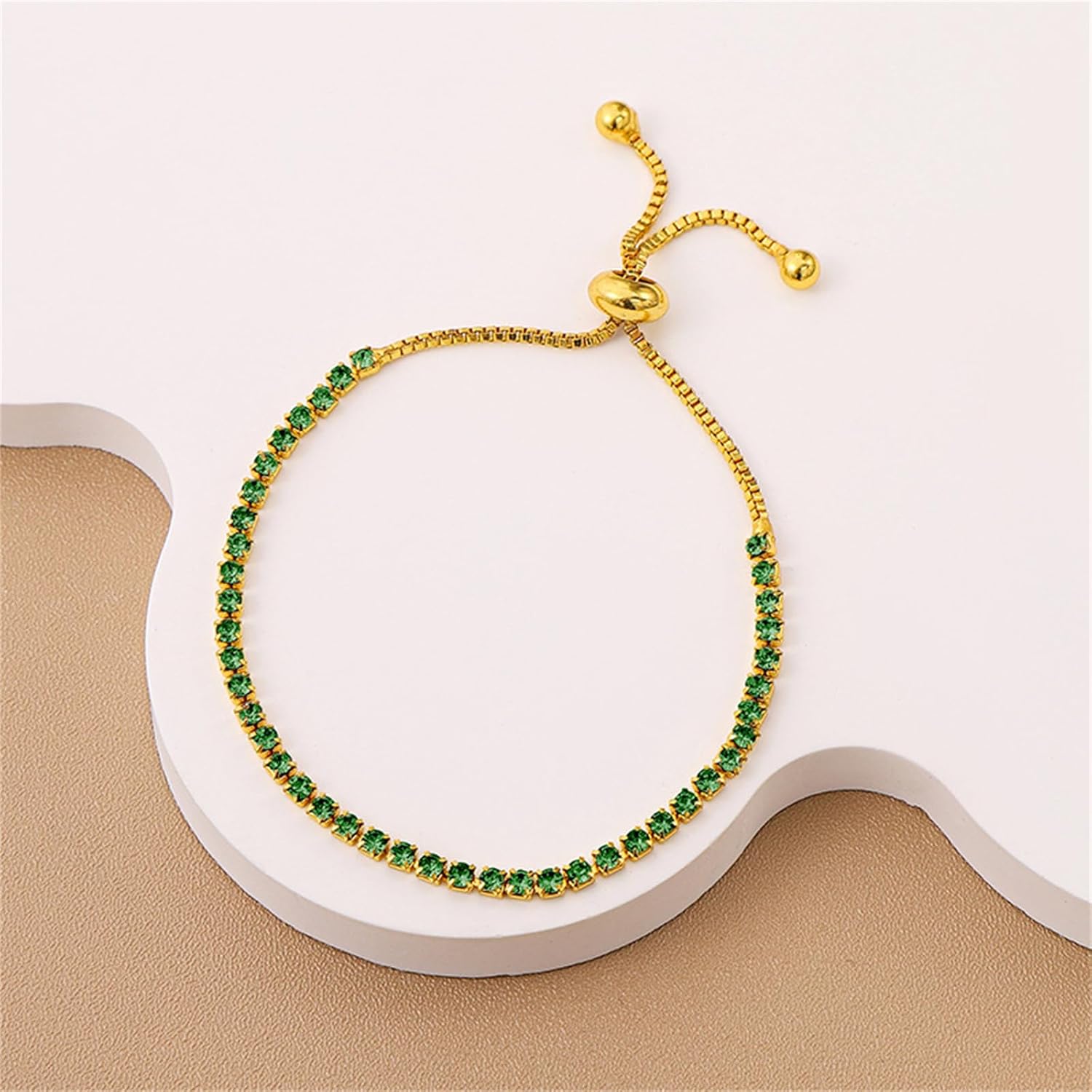 4 Pcs Luxury Adjustable Tennis Bracelet for Women 14K Gold Plated Cubic Zirconia Slider Bracelet Fashion Wedding Christmas Jewelry Gift - Image 6