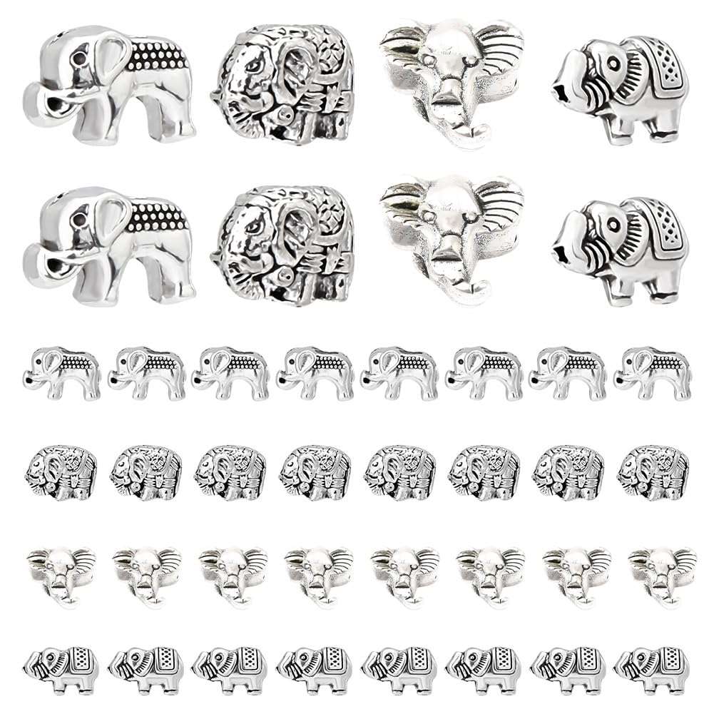 PH PandaHall 40pz Perline A Forma Di Elefante 4 Stili Perline