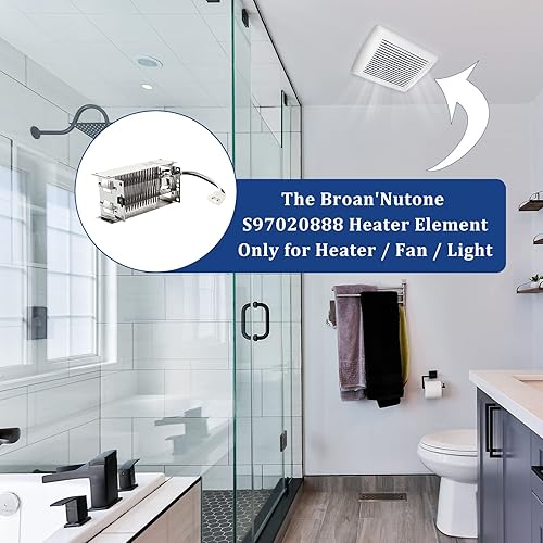 Miniatura 4 de Ximoon S97020888 Elemento calefactor compatible con BroanNutone, piezas de repuesto de Nutone solo para calentadorventiladorluz, compatible con