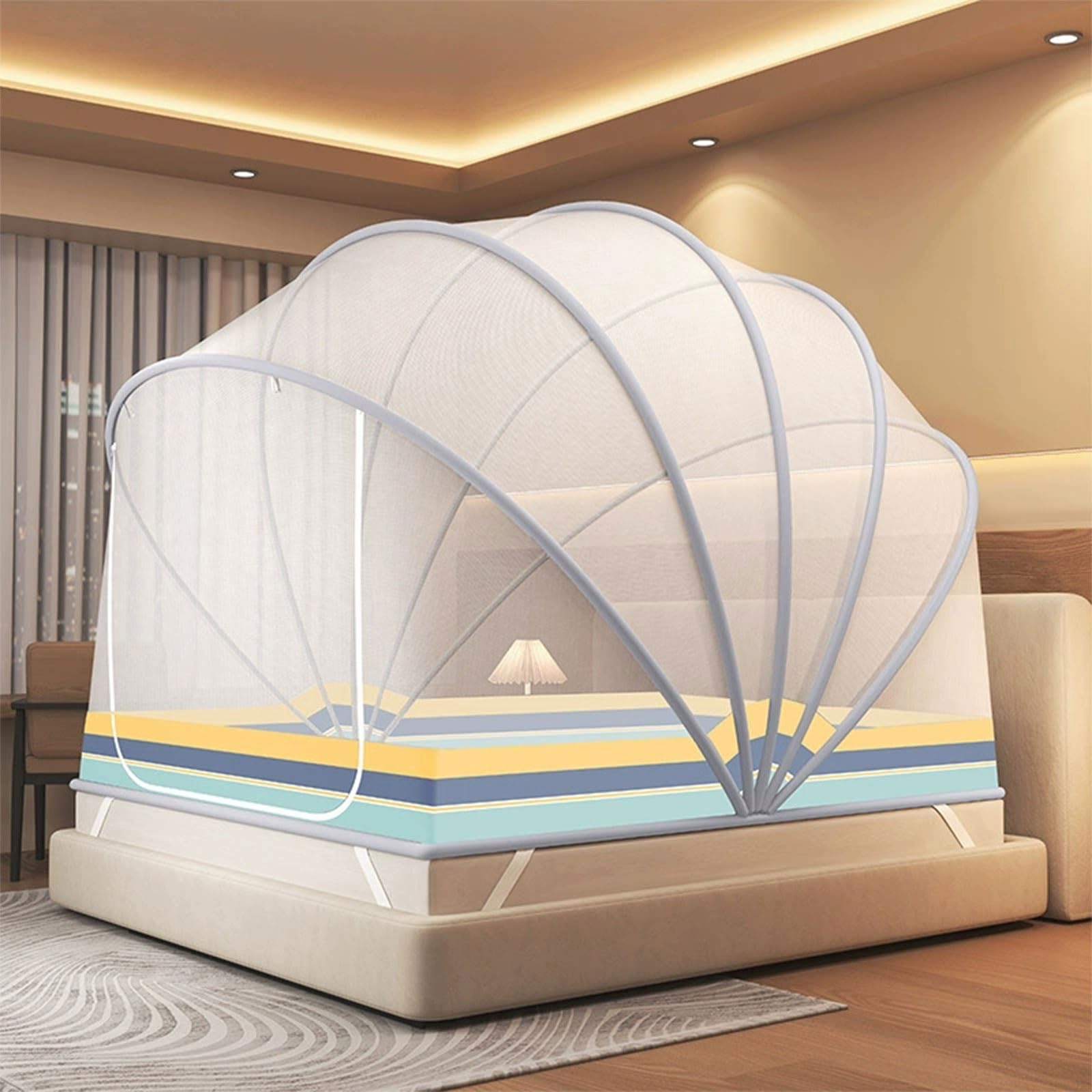 Moustiquaire portable en maille fine pour des nuits paisibles en camping ou dans votre chambre