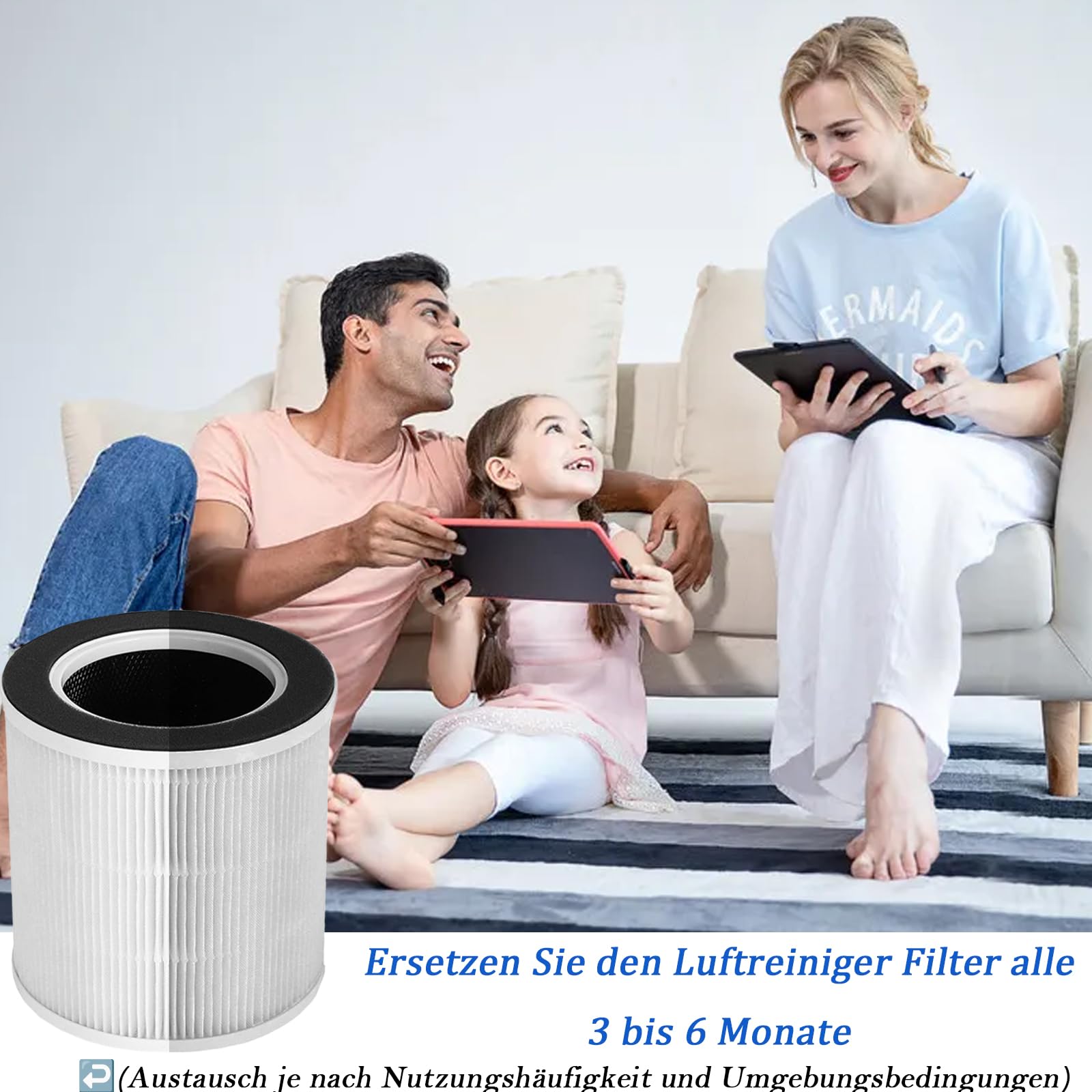 Filtri Di Ricambio Per Purificatore D'aria KLAMER 300i | 2 Filtri HEPA H13 + Carbone Attivo | Compatibili Anche Con Tristar AP-4787, Hokeki VK-6067B