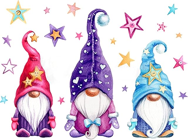 5D DIY Diamond Painting Kits, 5D Diamond Art Gnomes, DIY Paintings Kits for Adults, Diamond DIY Paint by Numbers, DIY Crystal Rhinestone Embroidery Kits for Home Wall Deco(30x40cm) (Colorful Stars)