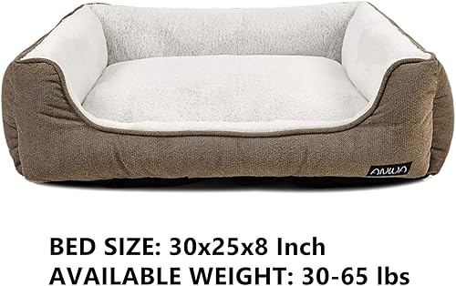 Vista 2 de ANWA - Cama para perro duradera, lavable a máquina, de tamaño mediano y cuadrada; cómoda cama para cachorros
