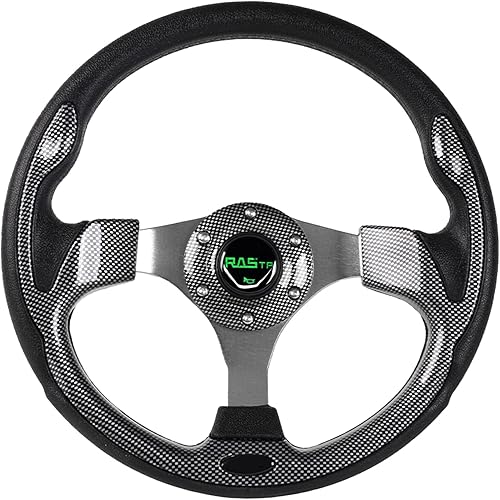 Vista 86 de RASTP Volante de carrito de golf de 12.6 pulgadas/12.598 in para Club Car DS y Club Car Precedent EZGO Yamaha Carritos de golf, rojo Estilo B- Rojo