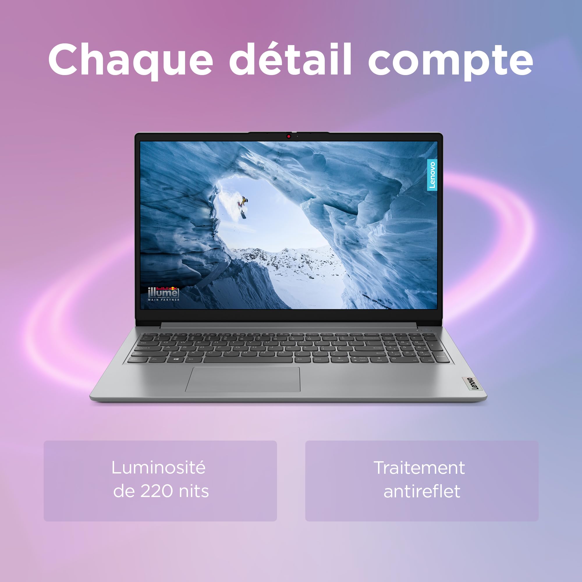 Lenovo IdeaPad 1 15IJL7 - Ordinateur Portable 15.6'' FHD (Intel Celeron N5400, RAM 4Go, SSD 128Go, Intel UHD Graphics, Windows 11 S) Clavier AZERTY Français - Cloud Gris