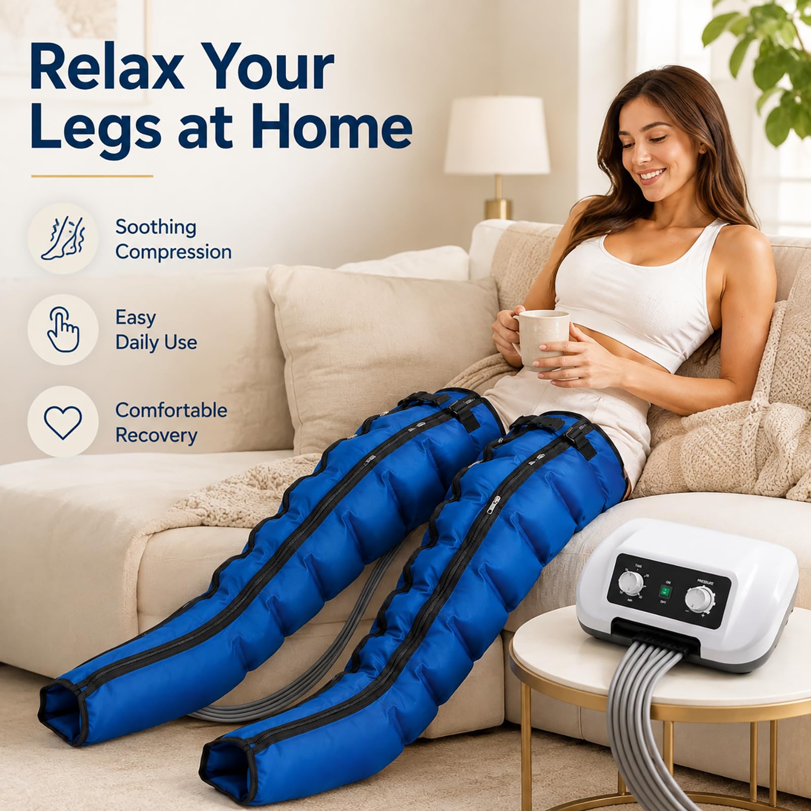 Dispositivos de drenaje linfático para piernas y abdomen para lipedema