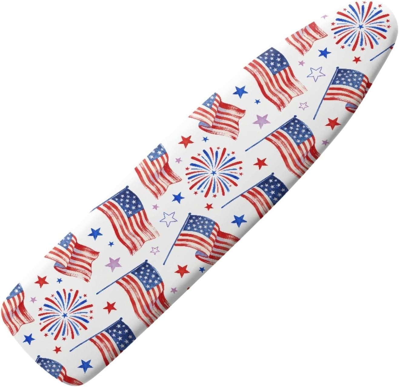 4th of July Ironing Board Cover, 16"x55" Standard Ironing Board Cover with Elastic Edge and Hook and Loop Fasteners, Scorch & Stain Resistant, Polyester Home Ironing Board Covers, Striped Stars