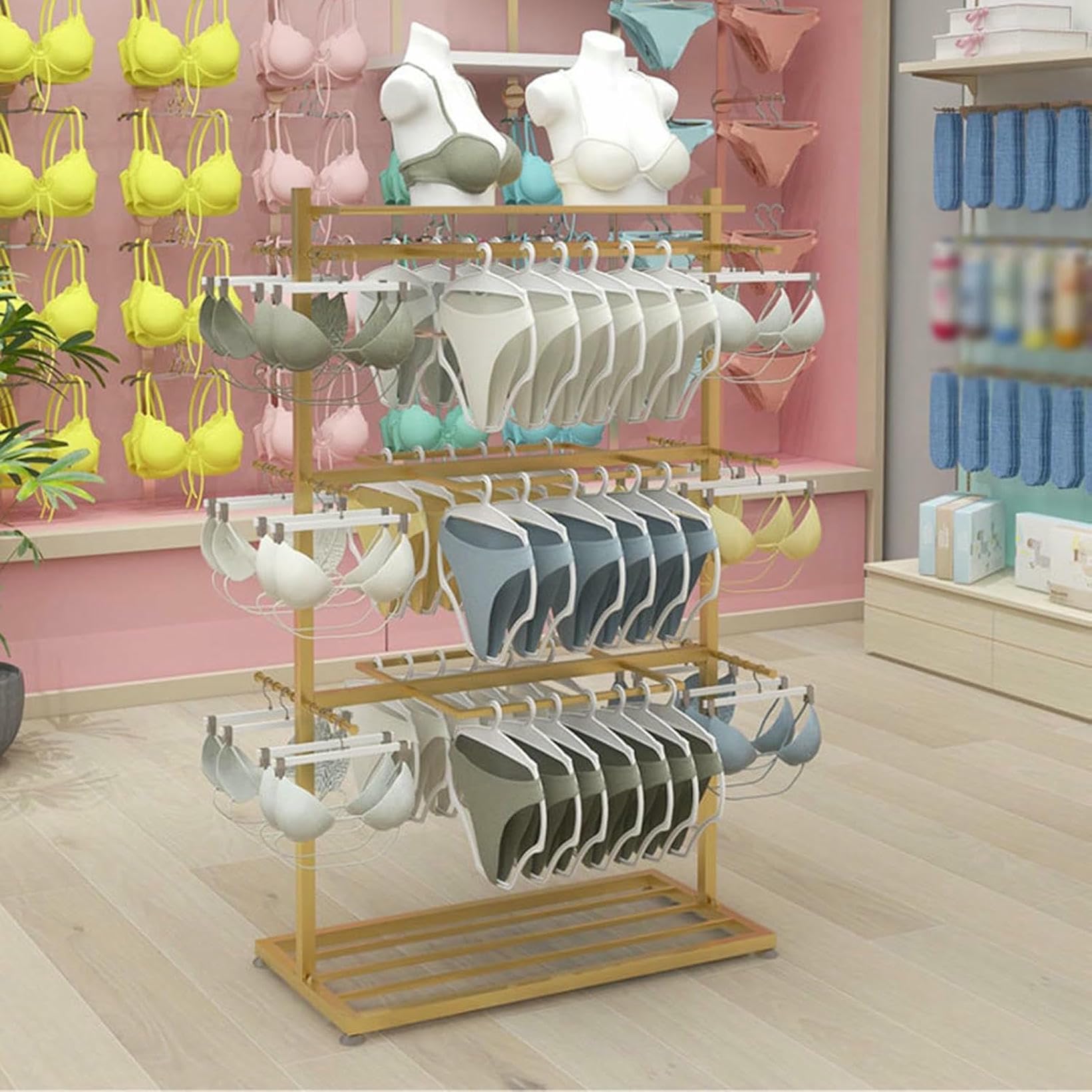 Exposant en sous-vêtements en métal idéal pour les marchés marchands