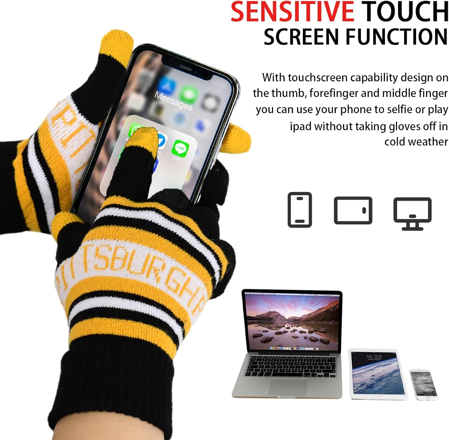 Vintage Classic Skull Cap 3D Embroidery Beanie Cuffed Winter Hat Knit Comes with Warm Gloves Gifts for Men Women Fans - Image 4