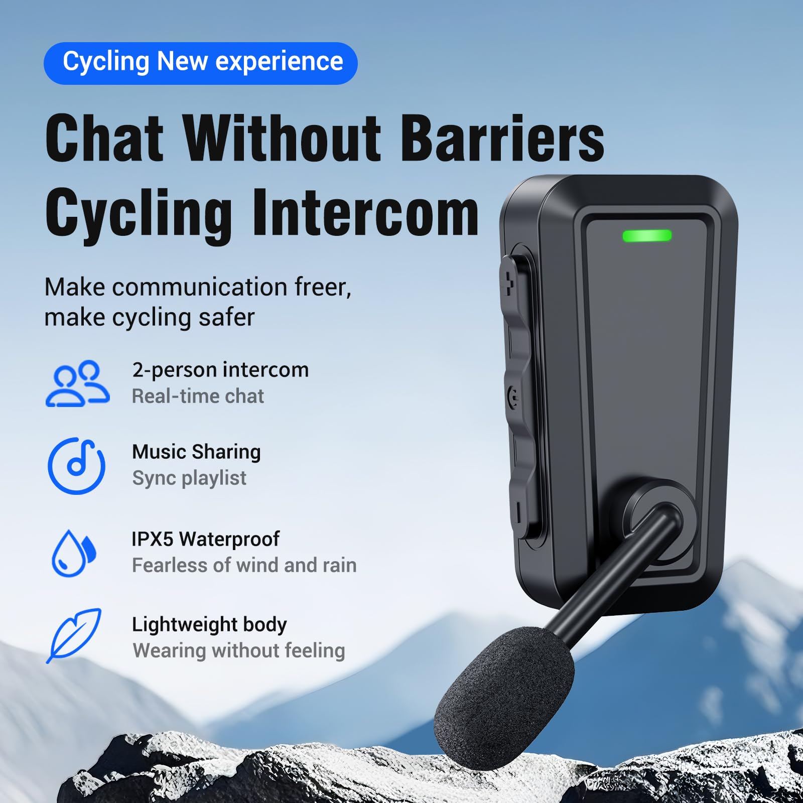 Intercom Vélos à Vélo | Casque Bluetooth Moto 520 Mètres