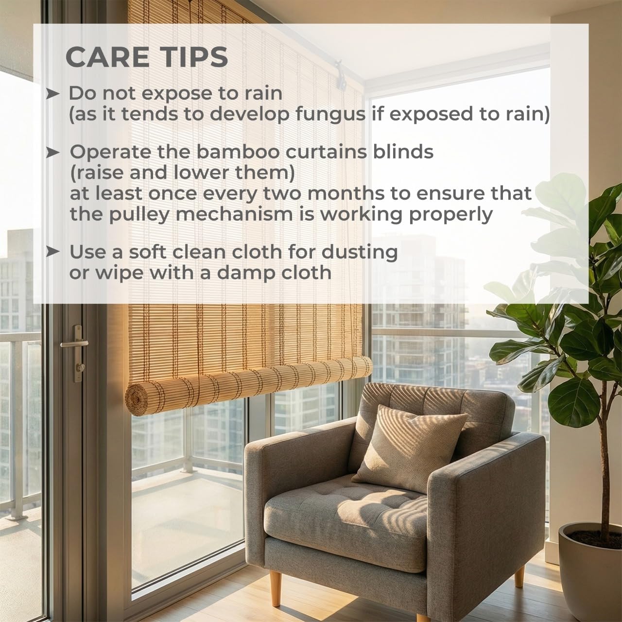 Bamboo Blinds for Balcony - Story@Home -8
