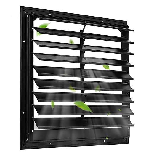 AIWFL 18 Inch Aluminum Automatic Exhaust Shutter Louver Vent, Automatic Gravity Shutter Louver Vent for Home Attics, Workshops, Barn, Greenhouse