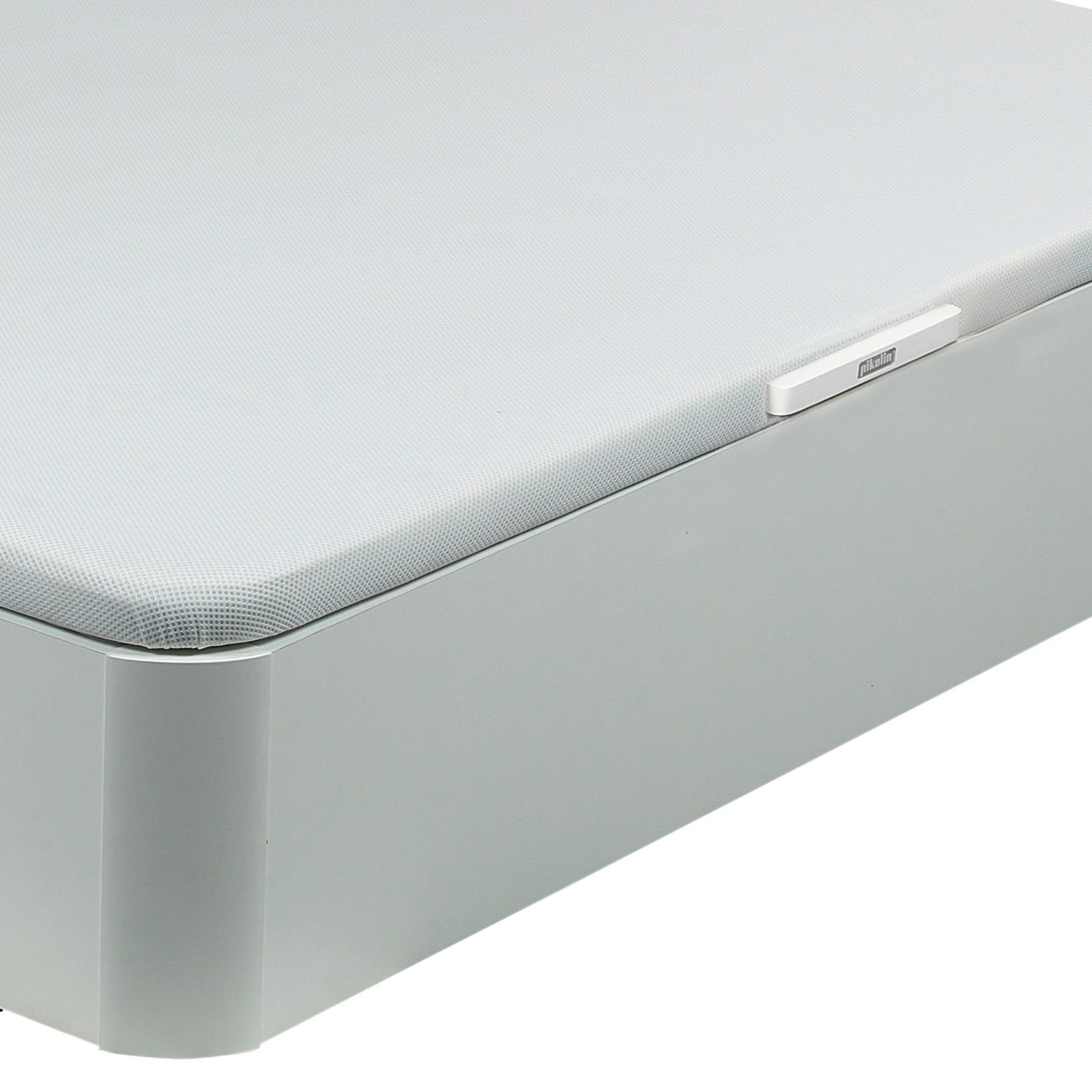 PIKOLIN Canapé Abatible de Madera con Gran Capacidad | Montaje y Retirada Usado Incluido | Esquinas Delanteras Redondeadas | 150x190 | Color Blanco | 32 cm Altura | AIRBOX