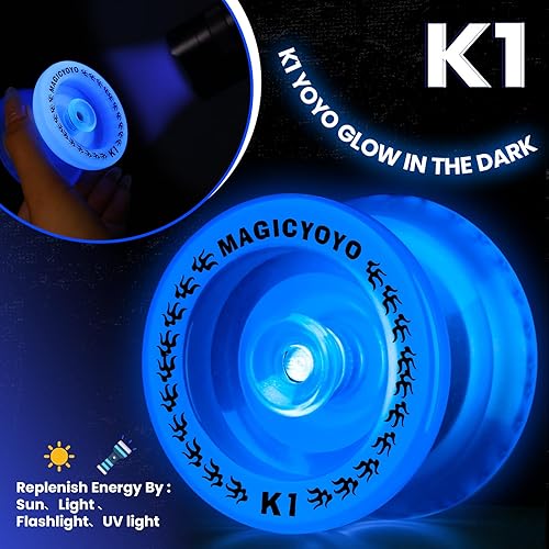 Miniatura 6 de MAGICYOYO Yoyo K1 Tug Return Yo yo, Hubstacks Yoyo para niños principiantes de doble propósito Yo Yo con rodamiento que no responde, bolsa de