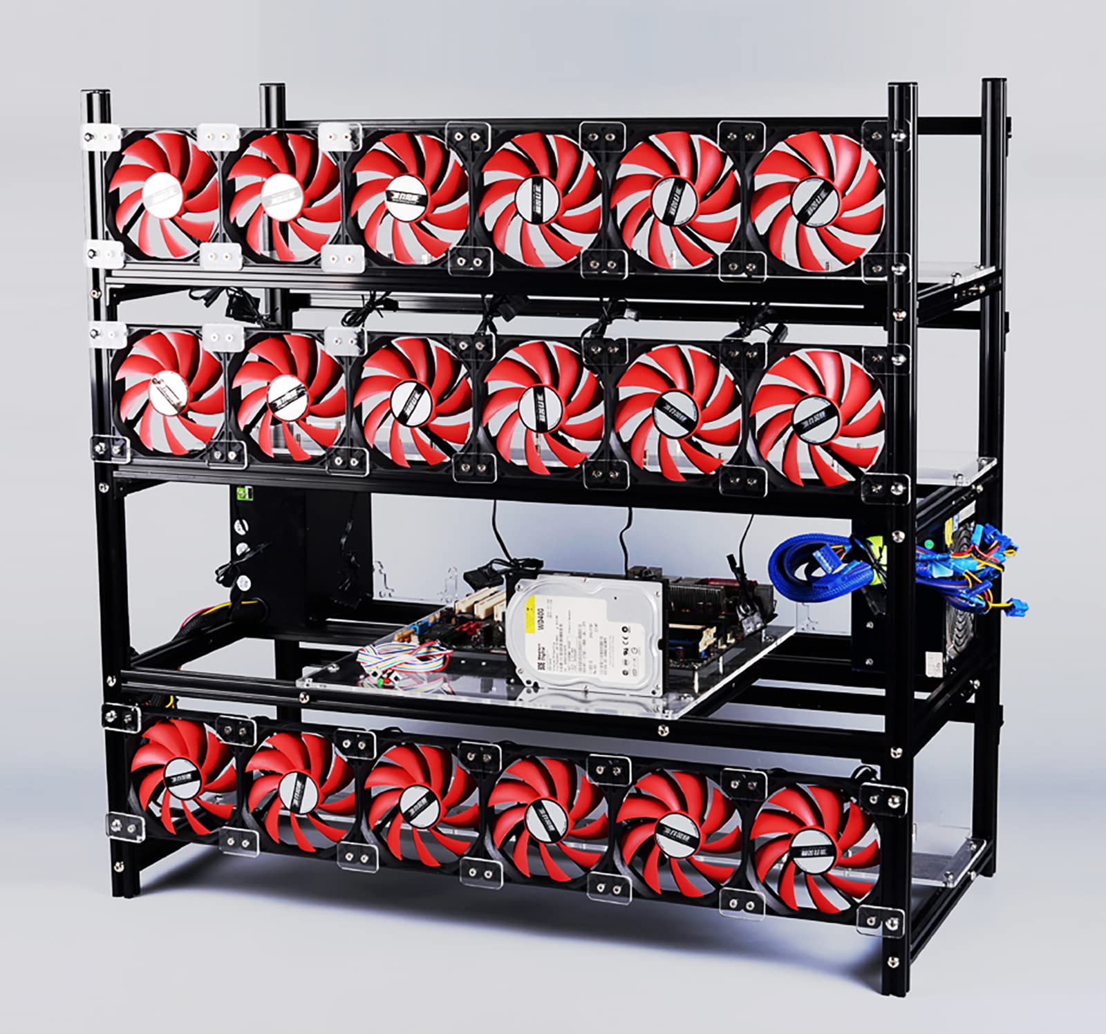 Amazon.com: Mining Rig Frame - Aluminum Open Air 19 GPU EthereumMining Rig  Rack Motherboard Bracket Stackable Mining Frame for Crypto Coin Currency  Bit Coin ETH ETC ZEC Mining Accessories Tools - Frame