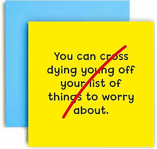 Huxters Tarjetas de cumpleaños para hombres – Cross Dying Young Off List tarjeta para él, tarjeta de feliz cumpleaños para cumpleaños, tarjeta de
