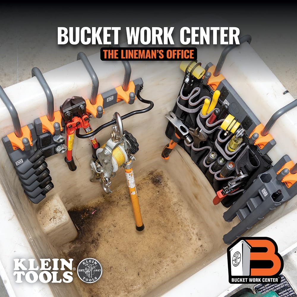Klein Tools BC508S Utility Bar Storage Module, Optional S-Hooks Secure Module to Utility Aerial Buckets