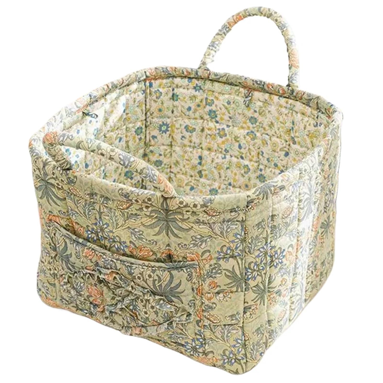 Padded Laundry Baskets With Handle Quilted Hampers Large Capacity Portable Underwear Sorting Basket For Home Kitchen For Bedroom(Color1)