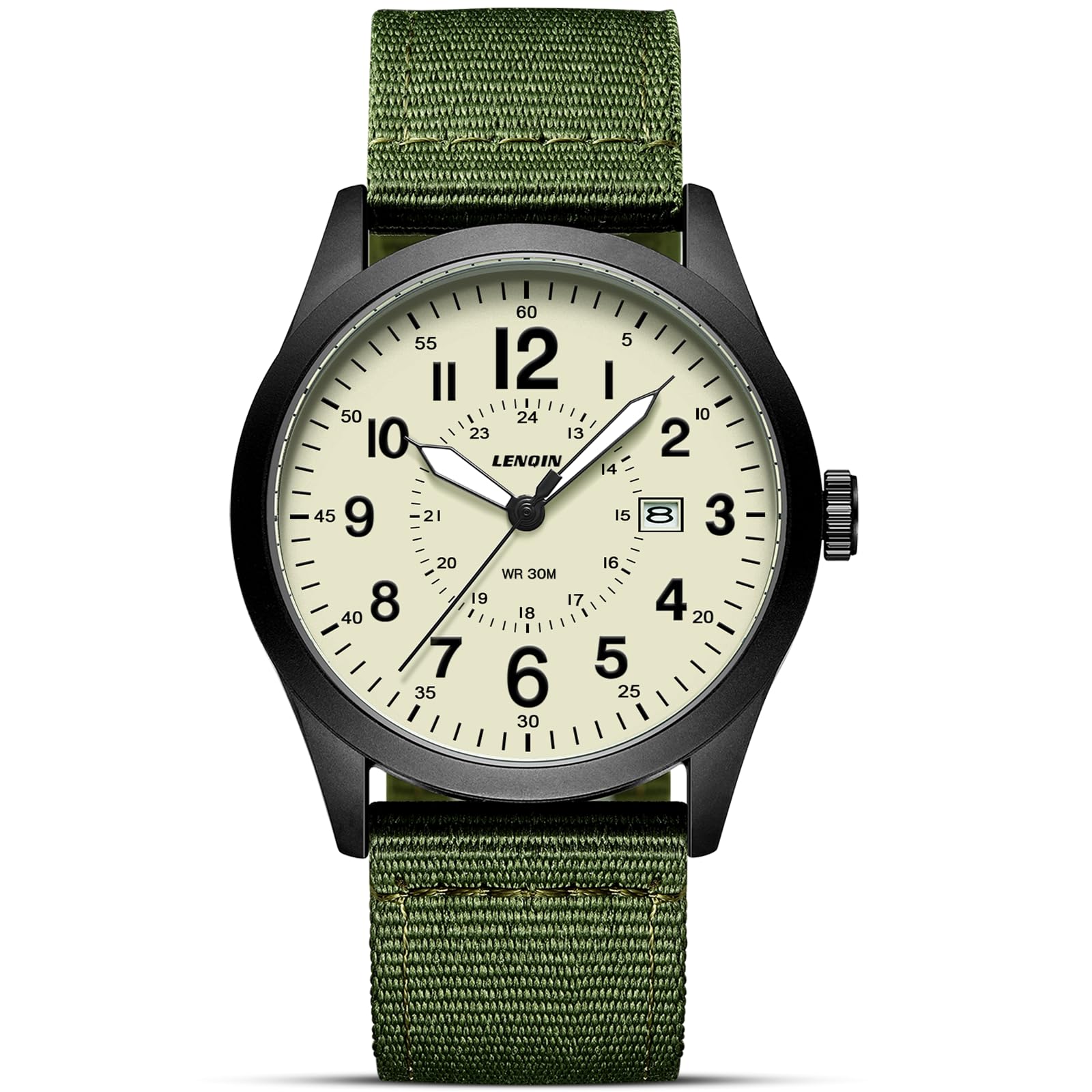 LN LENQIN Reloj Hombre Relojes Militares Relojes Analógicos De Cuarzo para Hombres Relojes De Pulsera Impermeables con Fecha Reloj Deportivo Táctico Militar Correa De Nailon