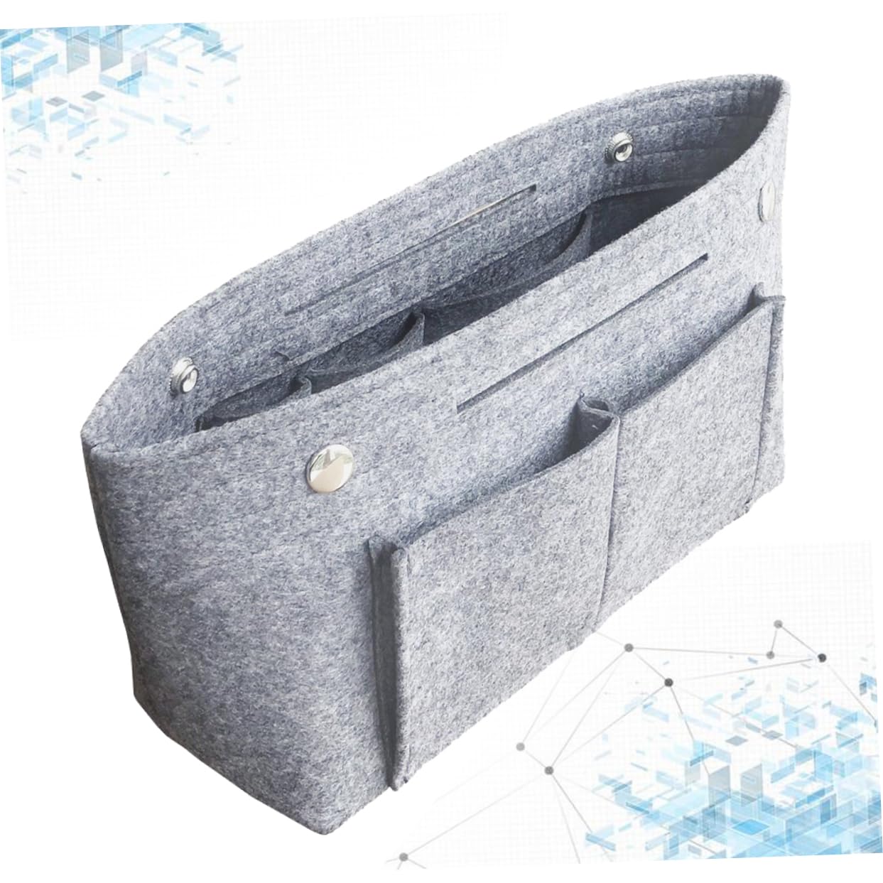 Trousse de Toilette Paquet de Rangement Compact Portable en Tissu Feutre Grosse Capacité Poignée pour Cosmétiques, pour Vacances et Salle de Sport