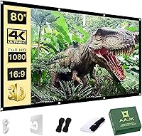 Vista 9 de AAJK Pantalla de Proyector de 120 pulgadas, Pantalla de Proyector Lavable 16:9 Plegable Anti-Arrugas Portátil Pantalla de Películas de Proyector