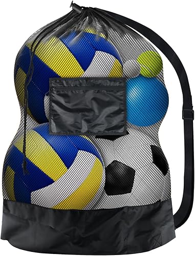 BROTOU Bolsa de malla deportiva, bolsa de equipo deportivo, bolsa de cordón resistente, bolsas de pelotas deportivas para playa, viajes, gimnasio,