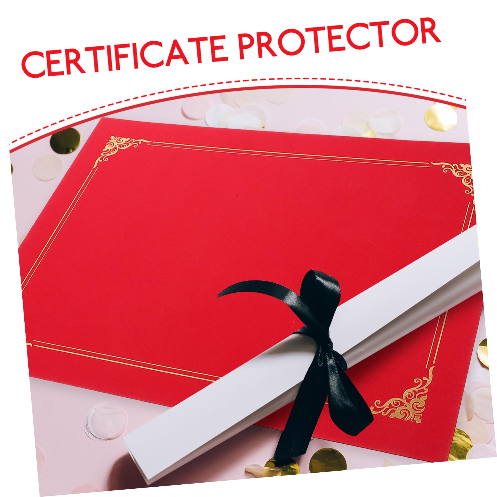 Fundas para Certificados A4 Rojas de Papel, 4 Piezas