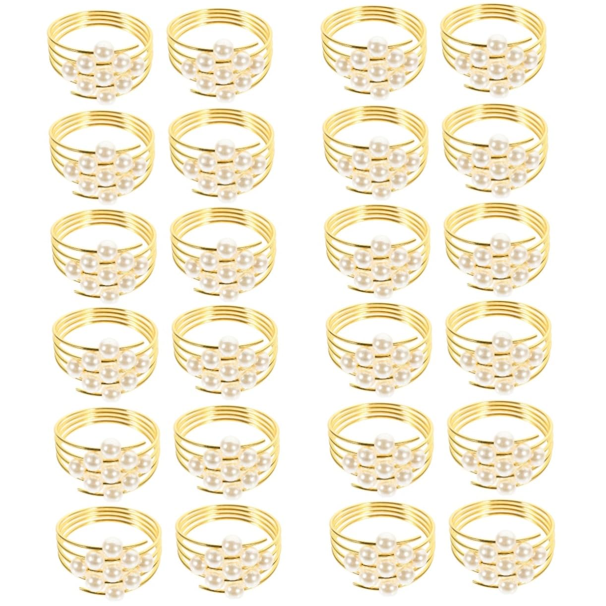 PRETYZOOM 24pezzi Portatovaglioli Con Decorazione Perla Da Anelli Per Tovaglioli Eleganti Per Matrimoni e Ristoranti Accessori Per La Tavola Decorativi