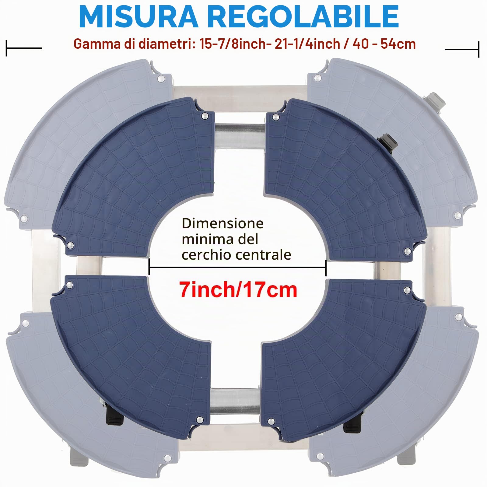 W B D WEIBIDA Portavasi di Dimensioni Regolabili Ø 40-54cm, capacità 200 kg, Sottovaso con Ruote Ruotabile a 360°, Carrello Portavasi Rotondo per Interni ed Esterni, Adatto per Fioriera, 2 pacchi, Blu