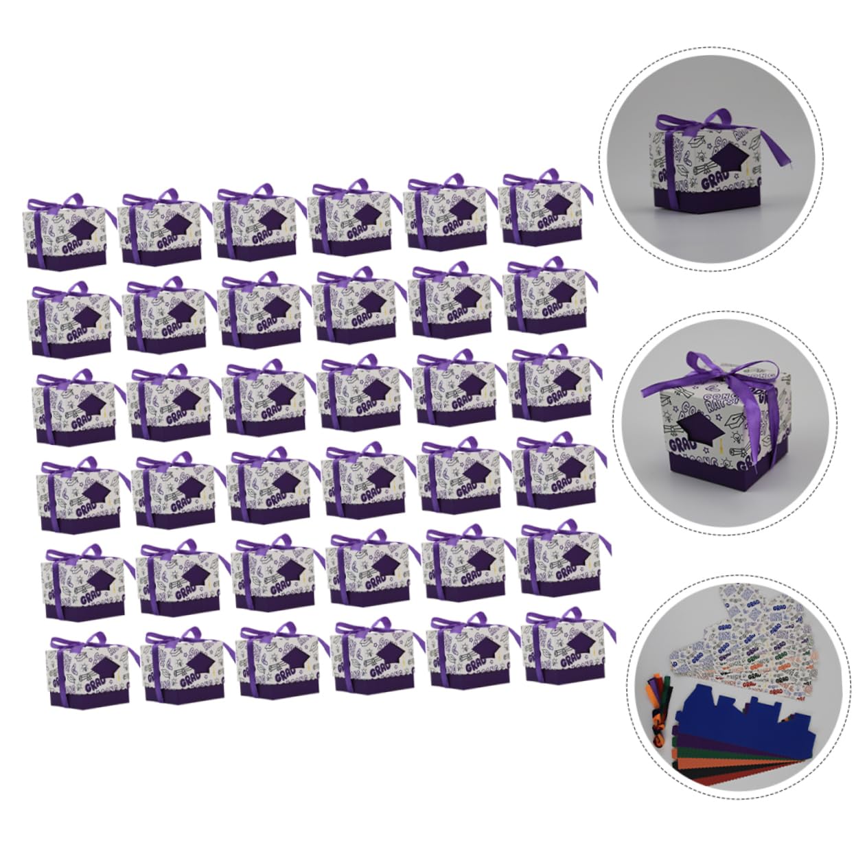 DECOMELODY 50stücke Abschluss Candy Boxen Aus Papier Bonbonschachteln Zum Schulabschluss Süßigkeitenboxen Für Graduation Party Favors Und Dekorationen