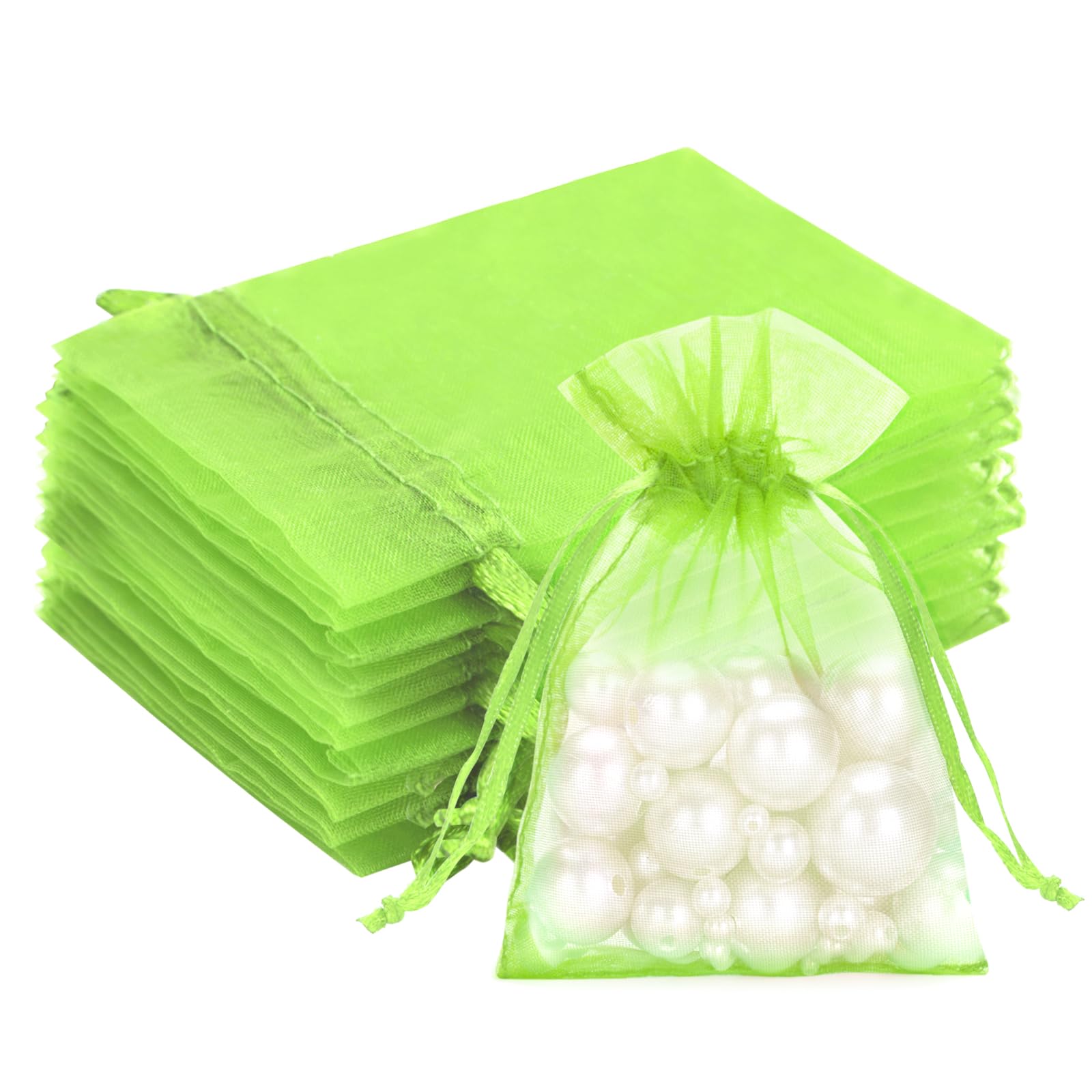 G2PLUS White Organza Gift Pouches - 7x9 CM Small Organza Favor Bags, 50 PCS Wedding Jewelry Bags - Clear Mesh Pouches for Wedding, Christmas, Birthday, Anniversary — view 6