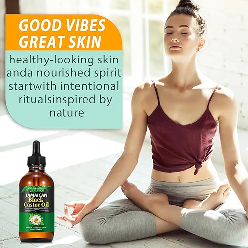 Miniatura 7 de Aceite de ricino negro jamaicano de 4.1 fl oz, aceite de ricino orgánico para el crecimiento del cabello, prensa en frío sin refinar, pestañas y