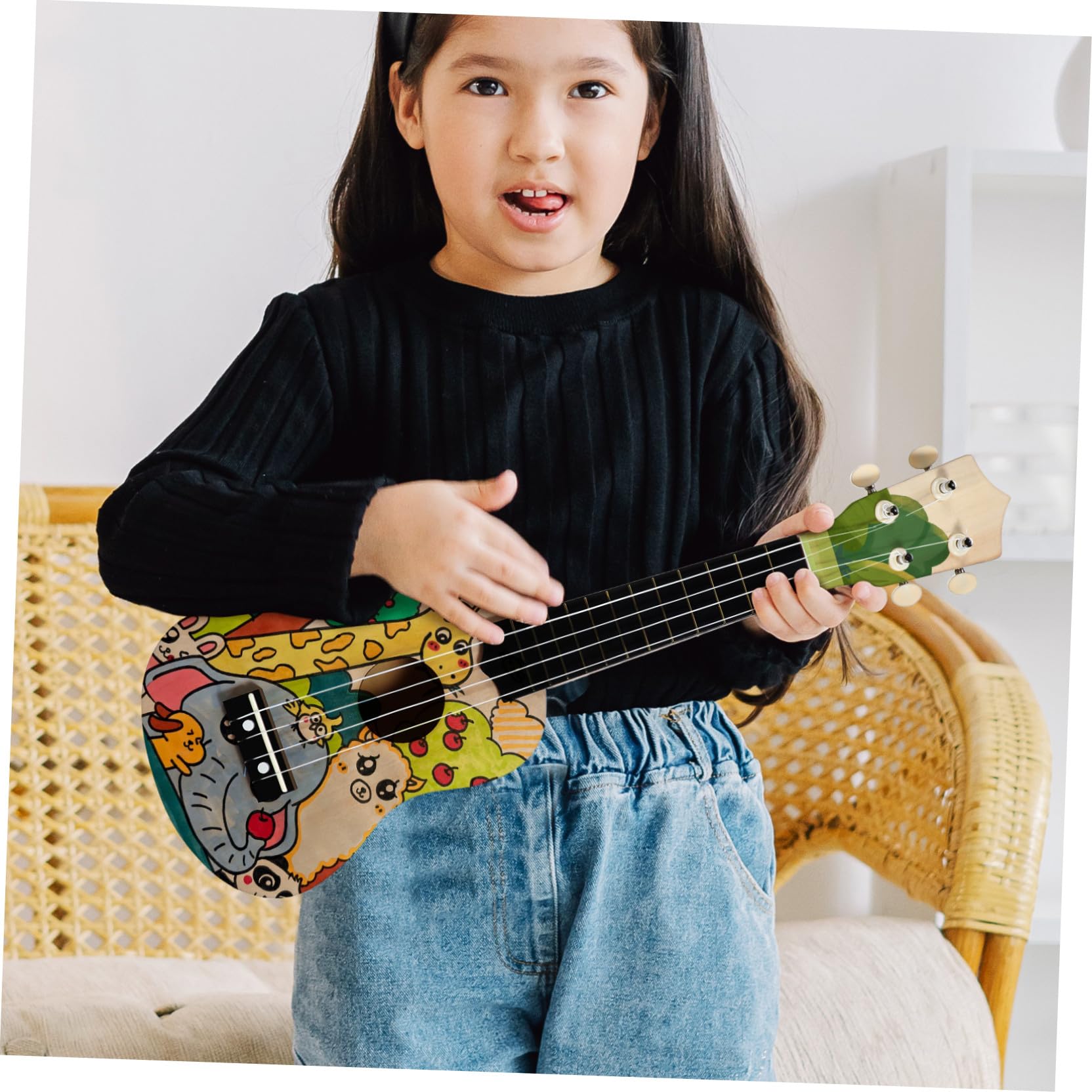 VANZACK 3 Juegos Kit de Ukulele DIY Materiales para Construcción Manual Instrumento Musical Educativo para Interacción Creativa