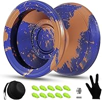 Vista 1 de Yoyo Metal Yo Yo Profesional Yoyos Responsivos, Yoyos de Doble Función, Yoyo Metálico con Bolsa, Guantes, 10 Cuerdas Yo-Yo y Kit de Rodamientos