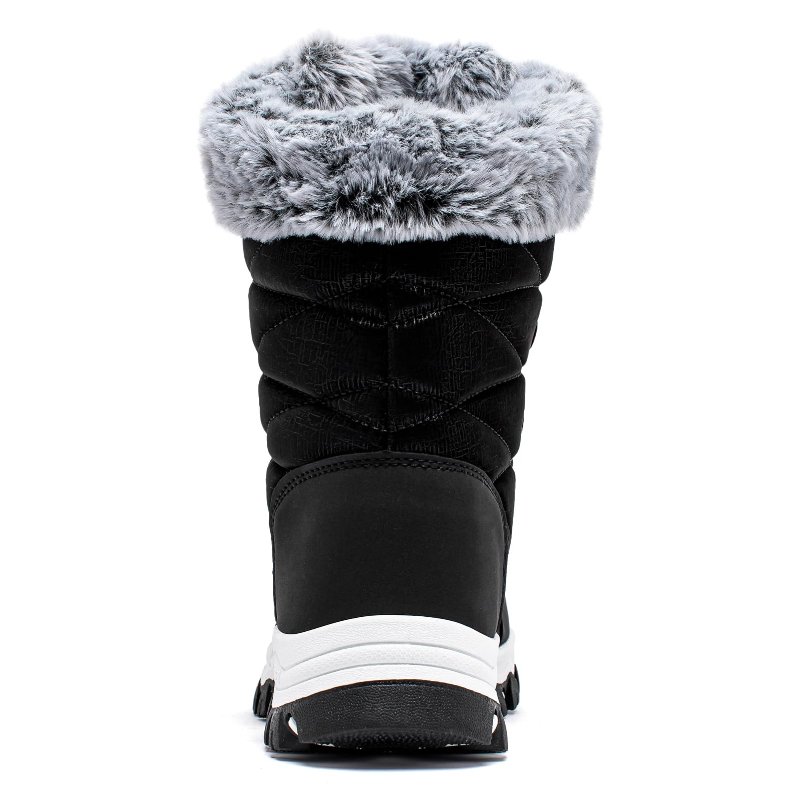 HOBIBEAR Damskie śniegowce, lekkie, ciepłe, z podszewką ze sztucznego futra, wodoszczelne, zimowe kozaki Mid-Calf
