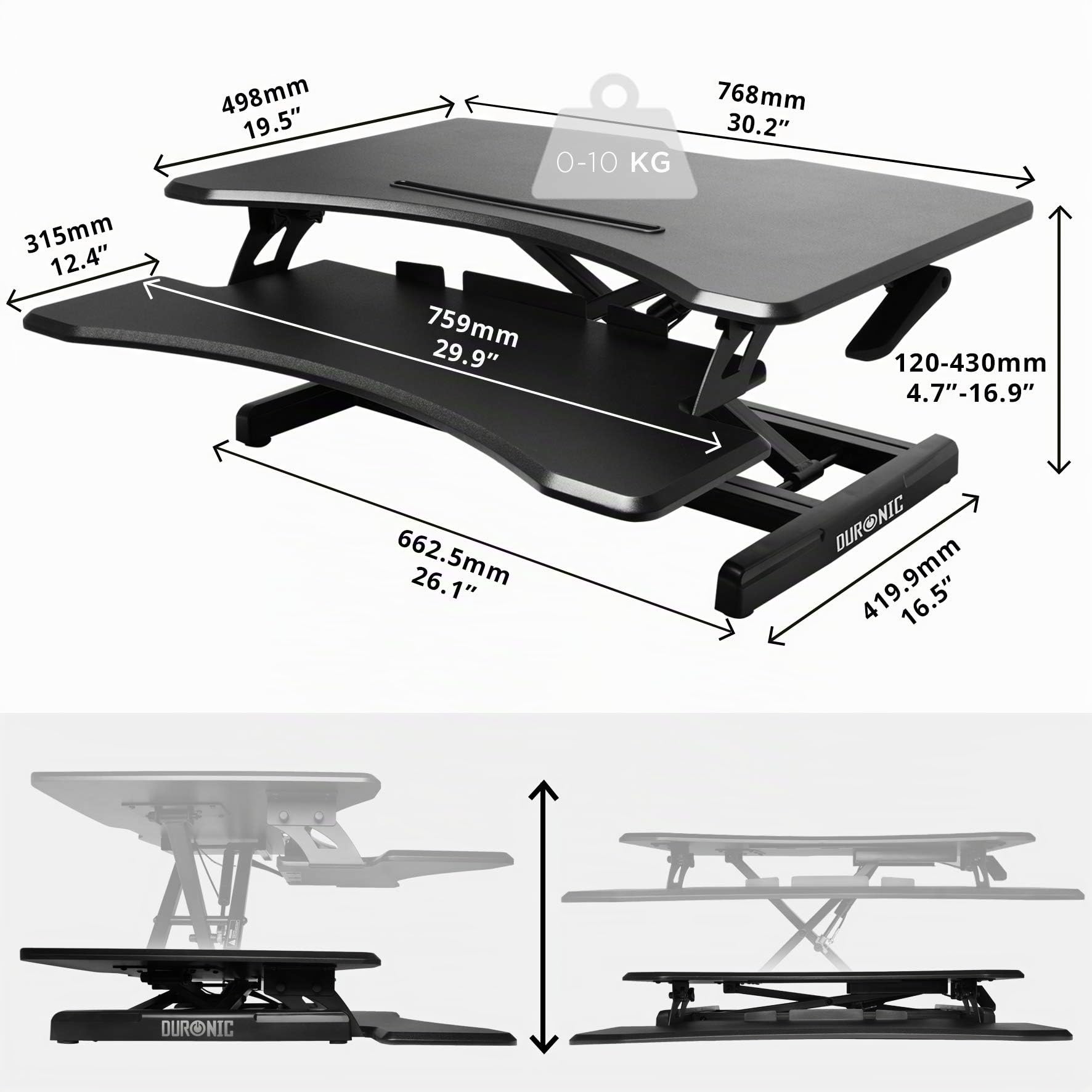 Duronic DM05D16 Soporte de Mesa para Ordenador con Altura Ajustable