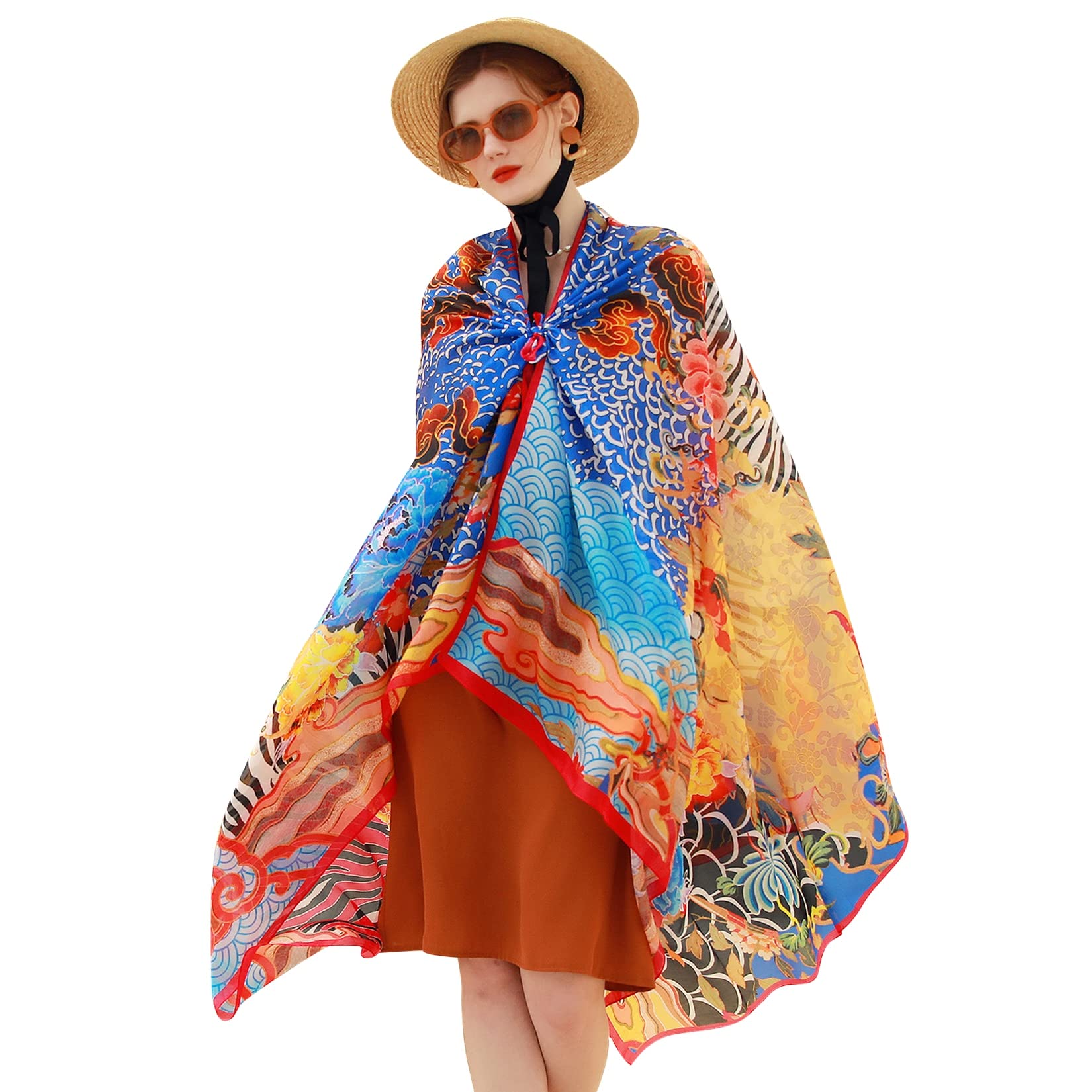 Xinmurffy Mulberry Silk Winter Travel Scarf for Women Lightweight Bandana Large Pashmina Shawls and Wraps for Evening Dresses