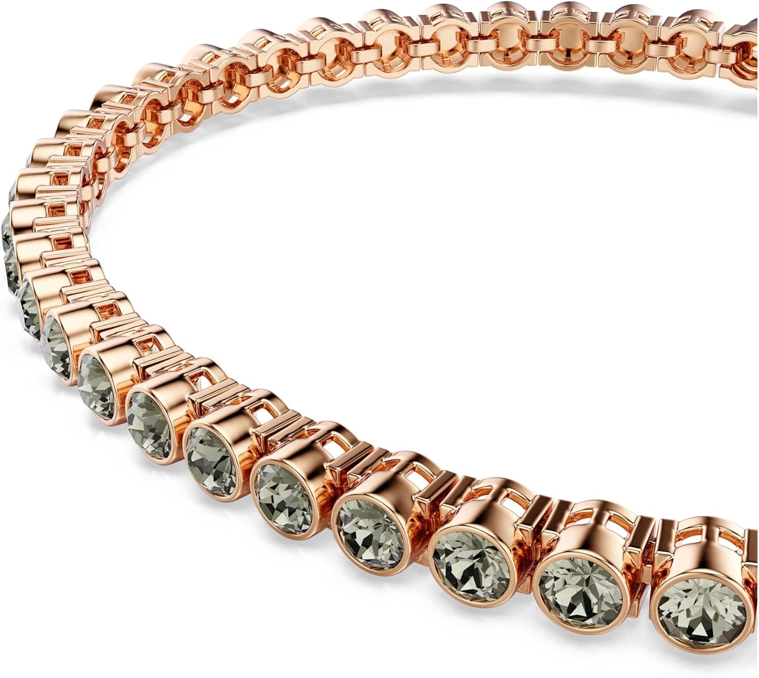 Swarovski Imber Emily Tennis bracelet, Round cut, Black, Rose gold-tone finish - Image 4