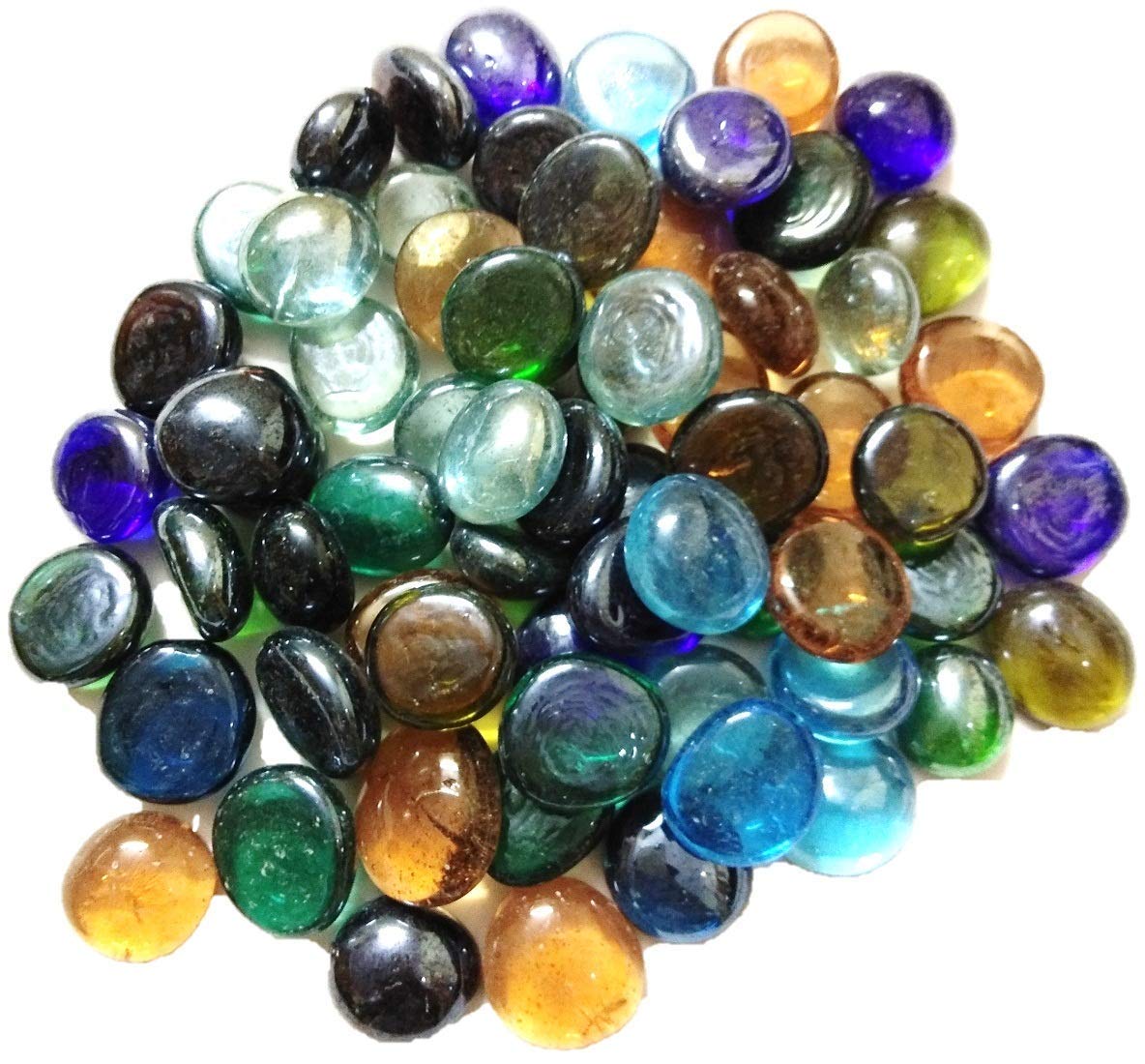 Firstly Multi-Colored Round Glass Pebbles/gravels/Stone/Beads for Aquarium, Table, vase, Fountain, 50pcs (B085W51QBW) Amazon Price History, Amazon Price Tracker