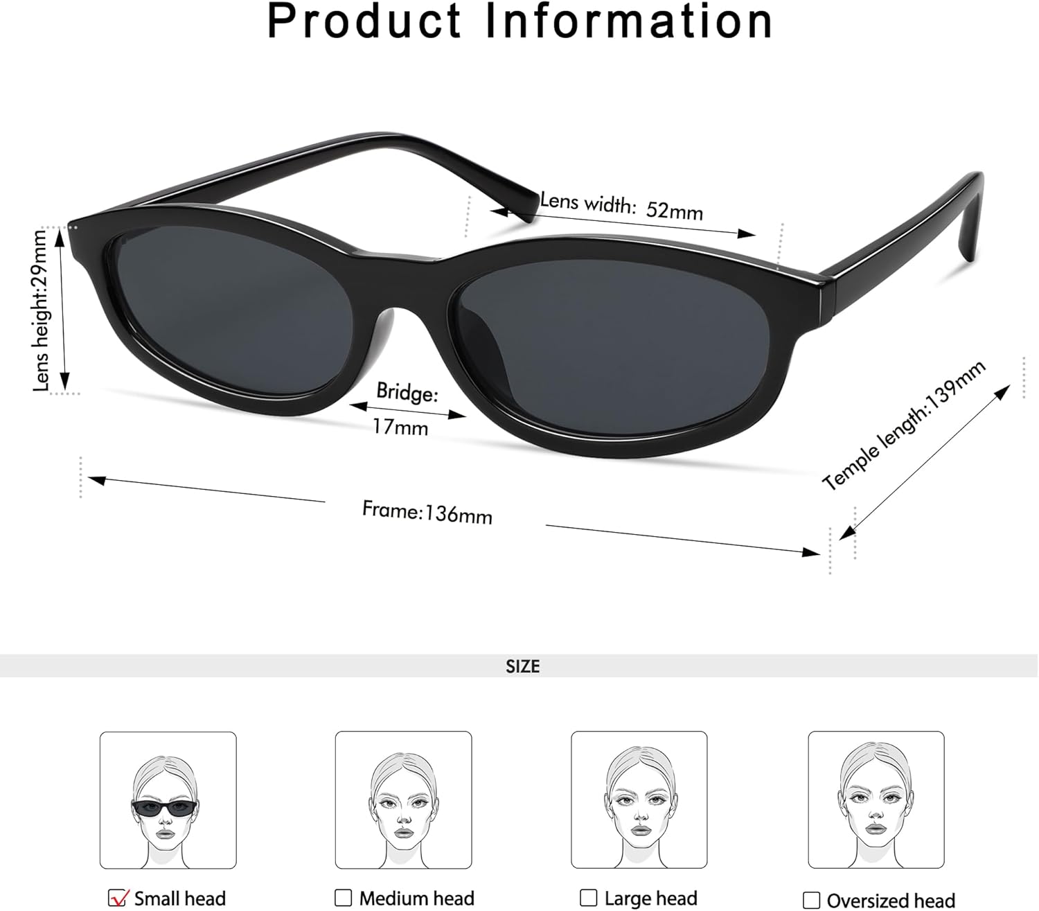 Retro Small Cat eye Sunglasses for Women Rectangle Oval Men Vintage 90s Narrow Skinny Glasses AP3732 - Image 4